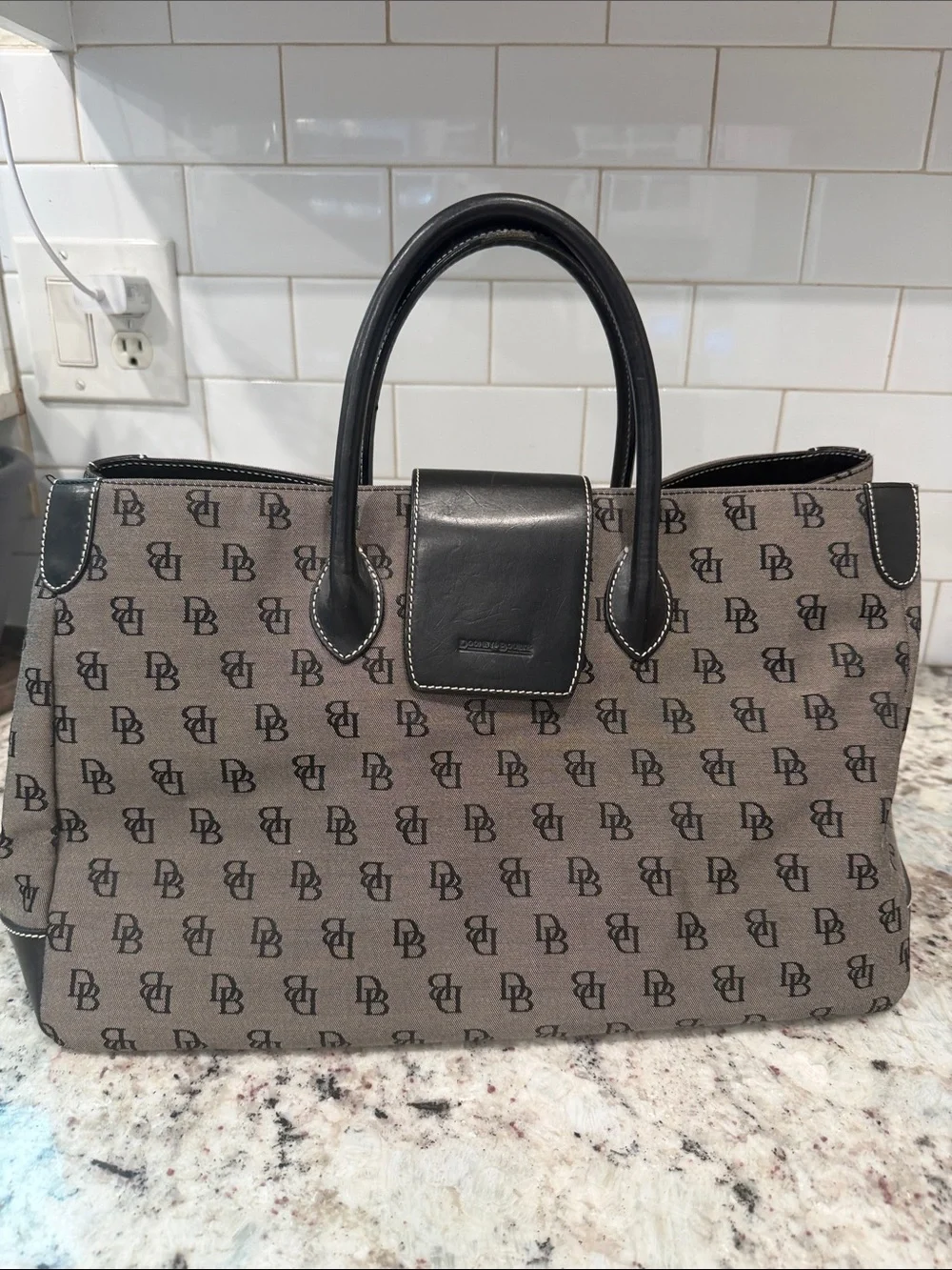 Dooney & Bourke Brown and Black Signature Duffel Bag